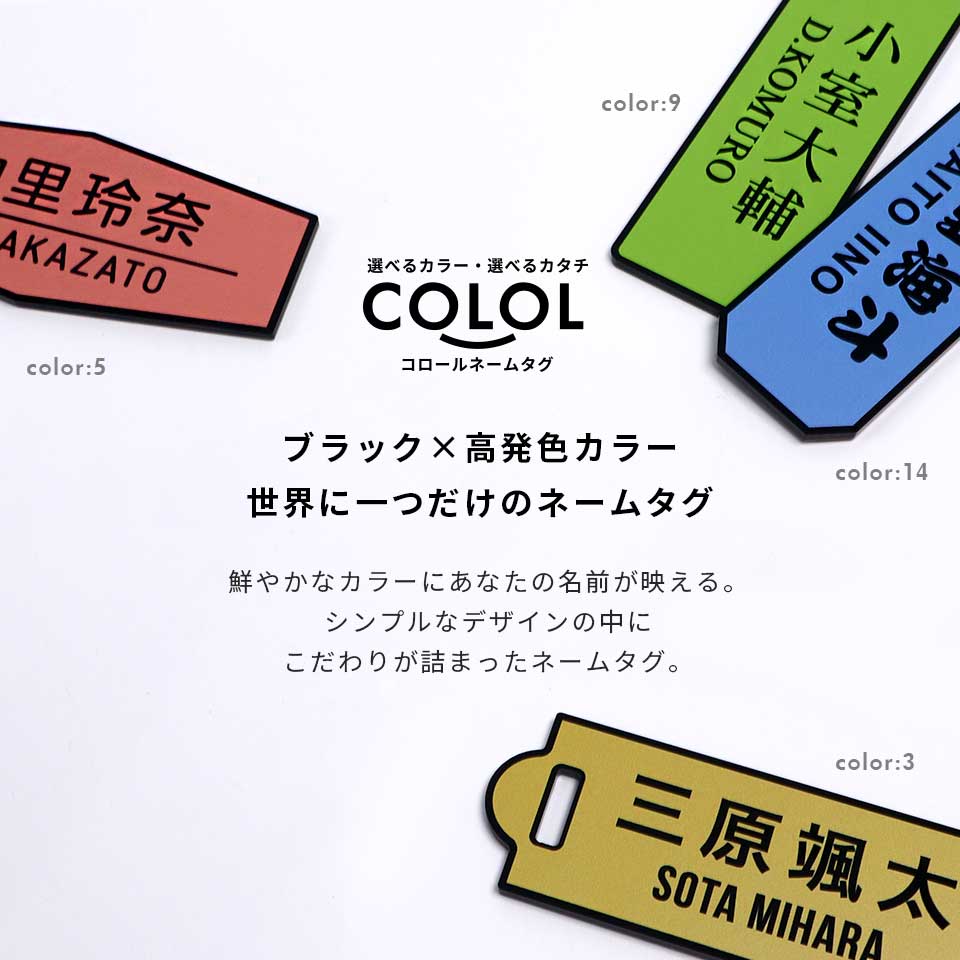 少しレトロなモーテル型のオリジナルネームタグ